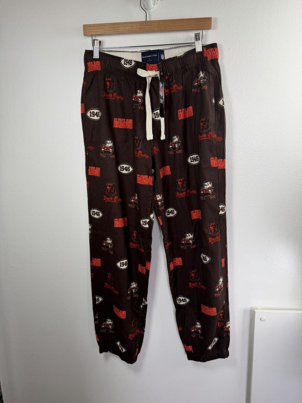 Abercrombie & Fitch Cleveland Browns NFL Lounge Pajama Pants Brown Size S